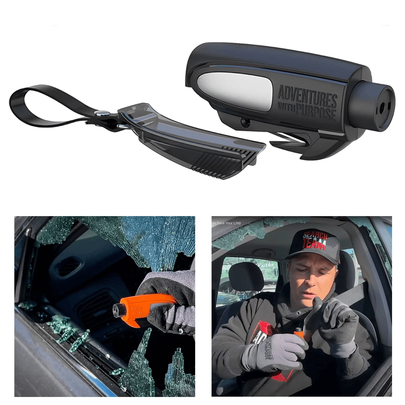 2-in-1 Safety Hammer & Seatbelt Cutter