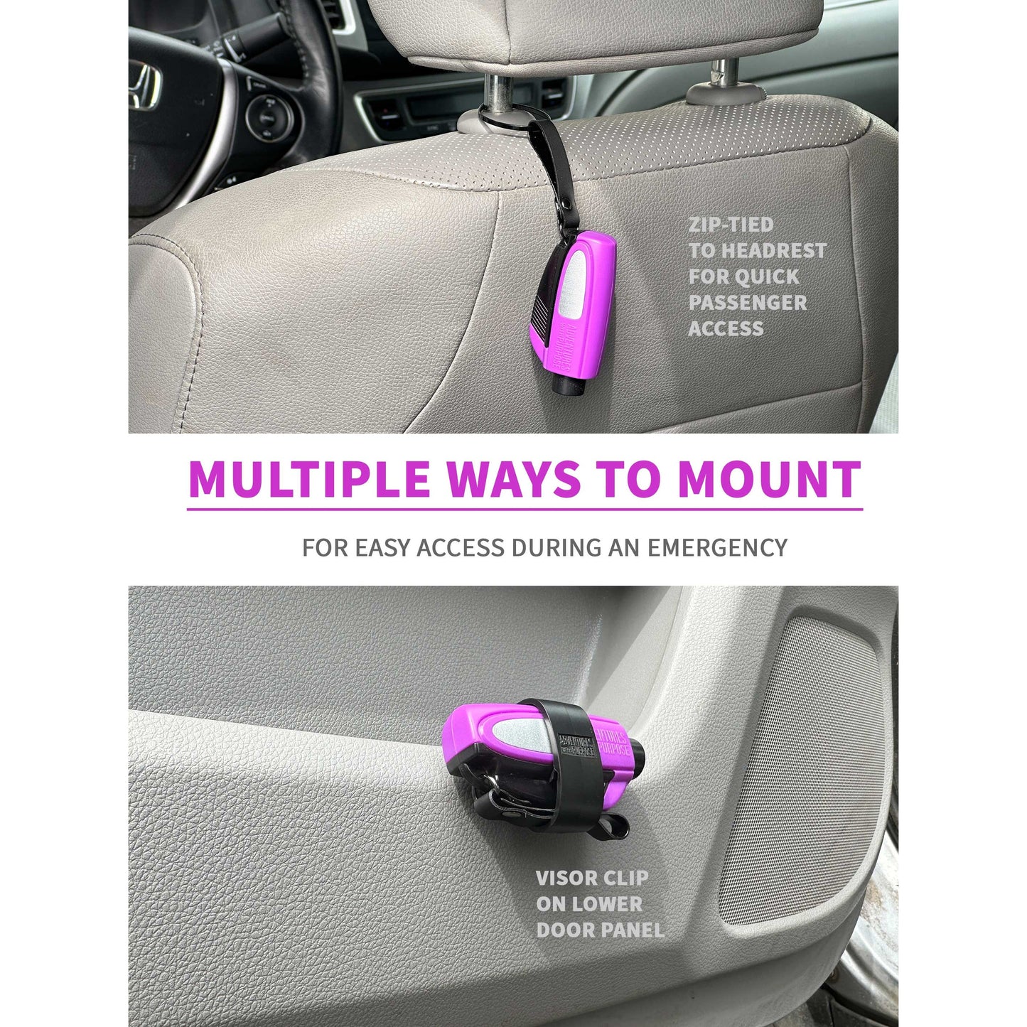 2-in-1 Safety Hammer & Seatbelt Cutter