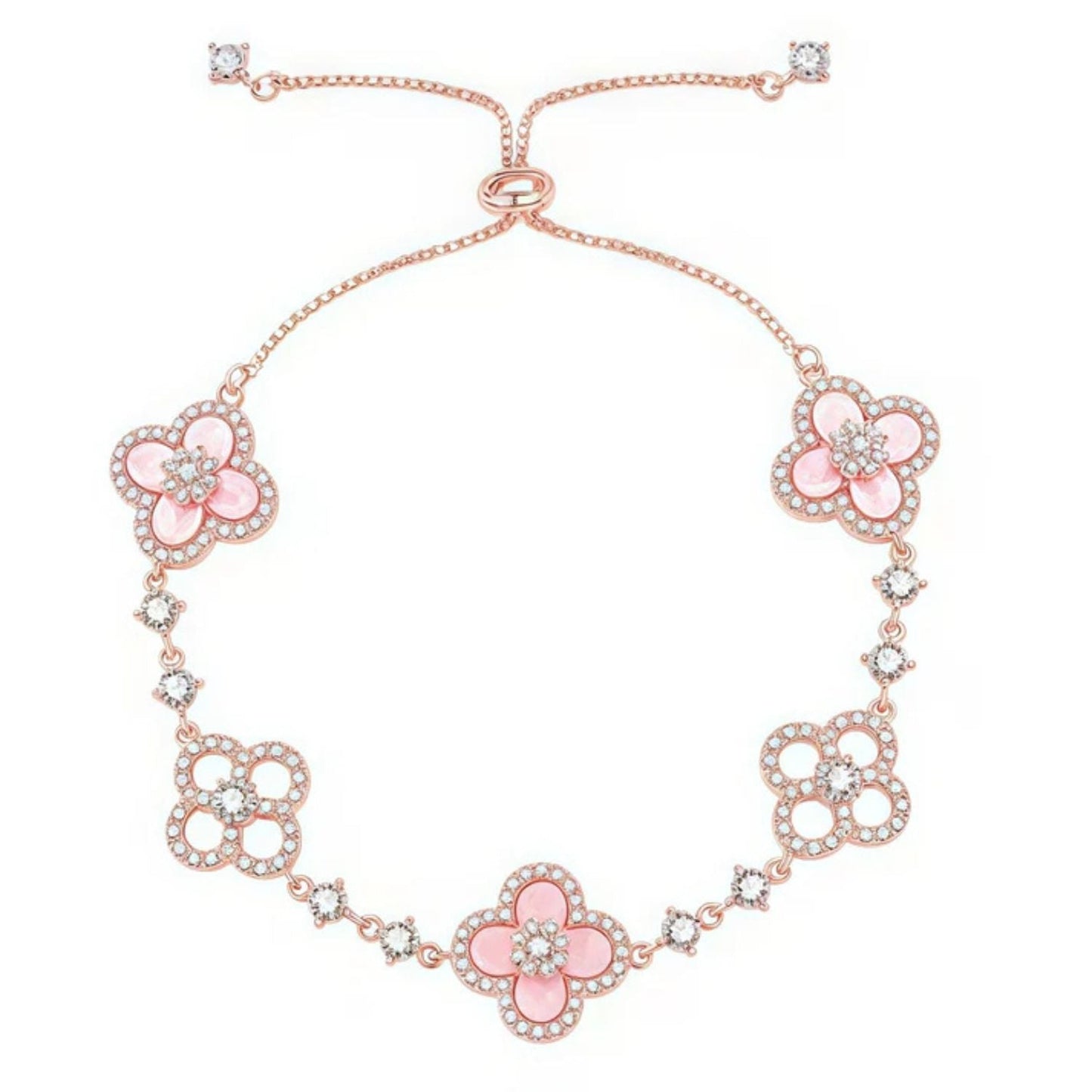 Sparkling Clover Charm Bracelet